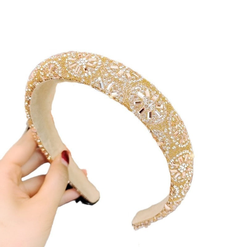 Wholesale Heavy Industries Shining Crystal High Headtop Light Luxury Fashion Versatile High End Headband